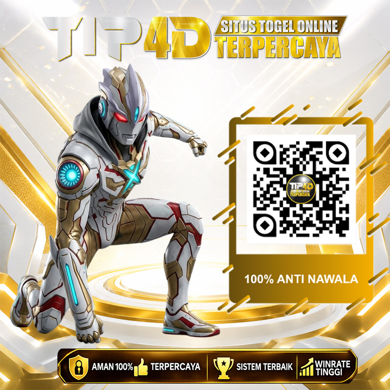 Promosi TIP4D Menampilkan Situs Togel Online Terpercaya, Kode QR, Robot Futuristik, dan Informasi Akses Poster